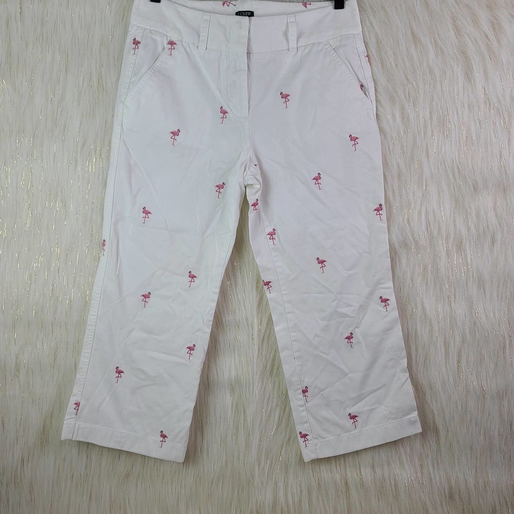 J. Crew Factory White Flamingo Capri High Rise